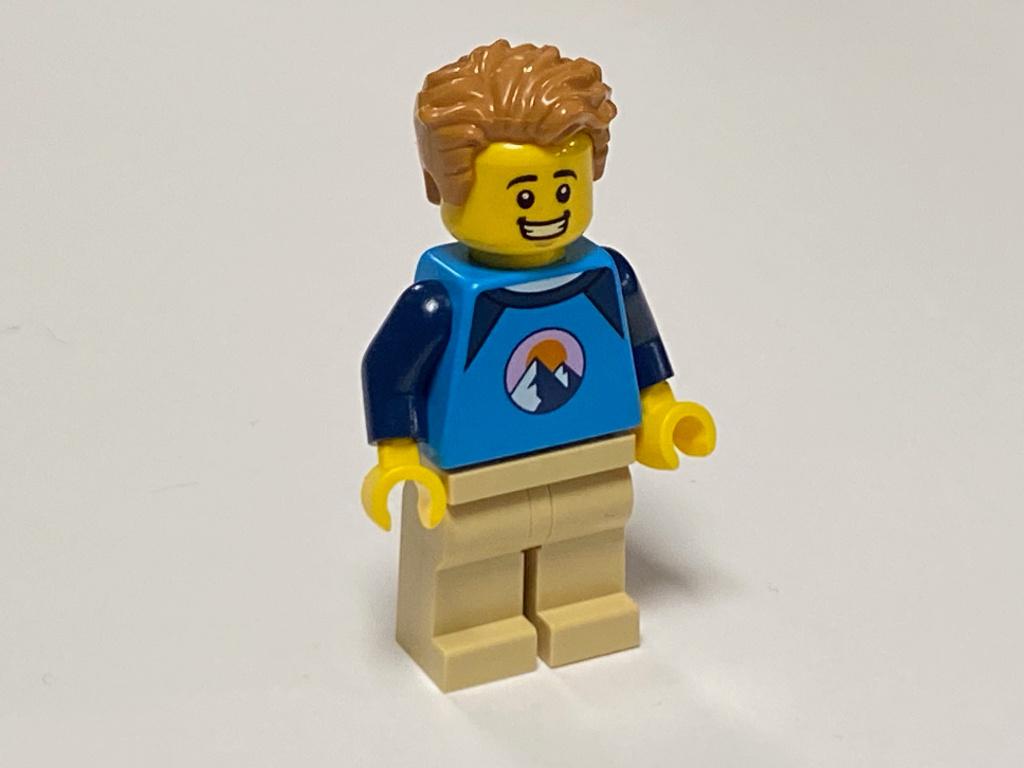 Lego Town Minifiguur twn474 man met berg patroon op trui