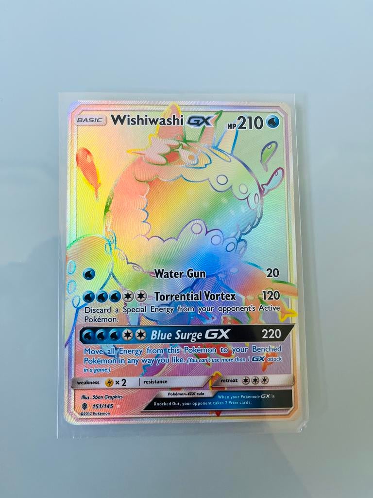 Pokémon: Wishiwashi GX Kaart [Guardians Rising], Ophalen of Verzenden, Zo goed als nieuw