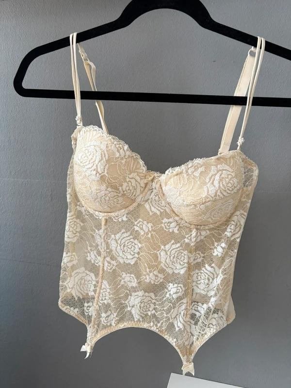 Hunkemöller beige Kant Korsettop / Corset top /  Bustier S/M, Kleding | Dames, Tops, Maat 38/40 (M), Beige, Ophalen of Verzenden