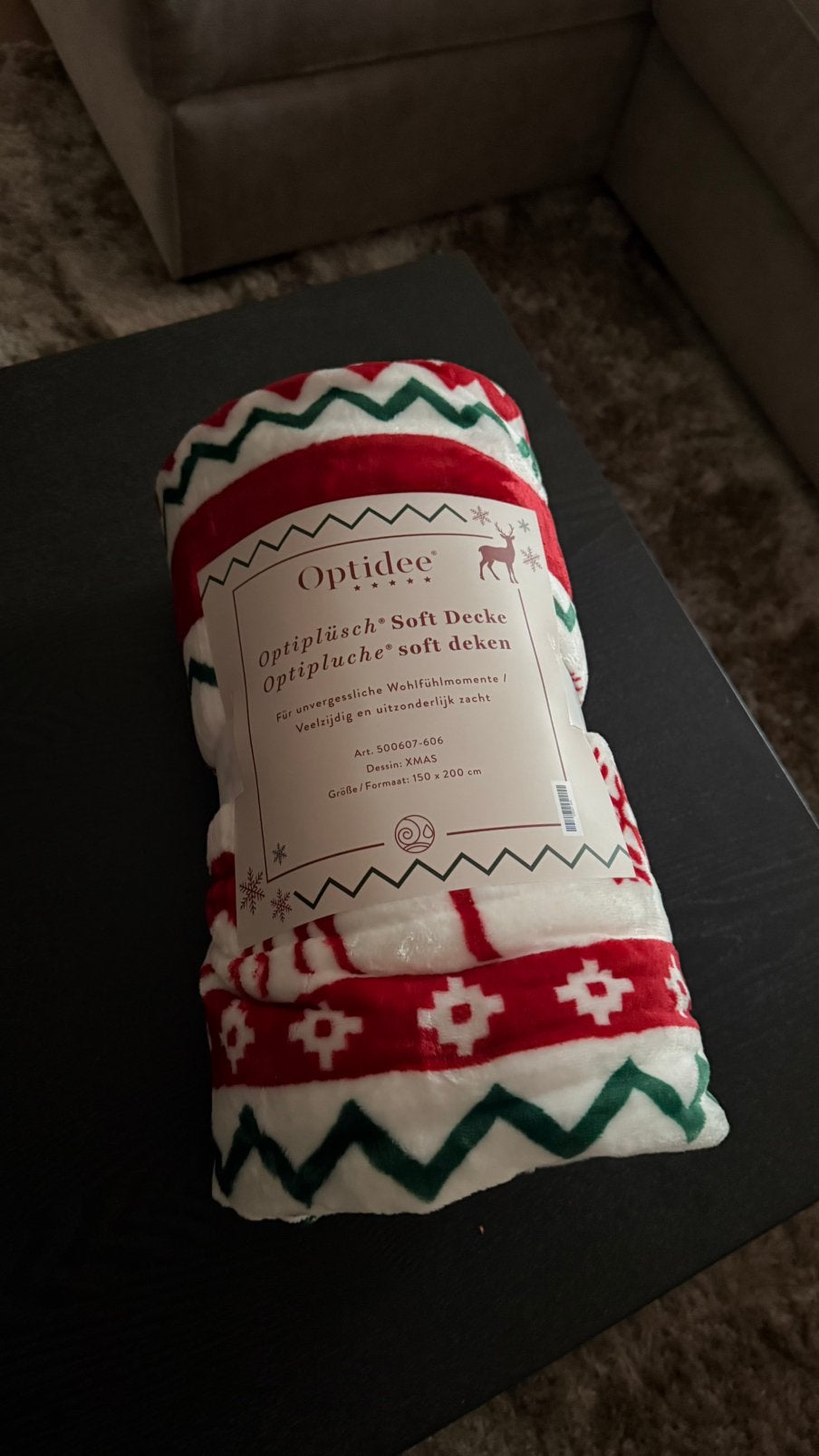 Optidee klerst woonkleed pluche 150x200 NIEUW, Woondeken, Geschikt voor droger, Nieuw, Meerkleurig