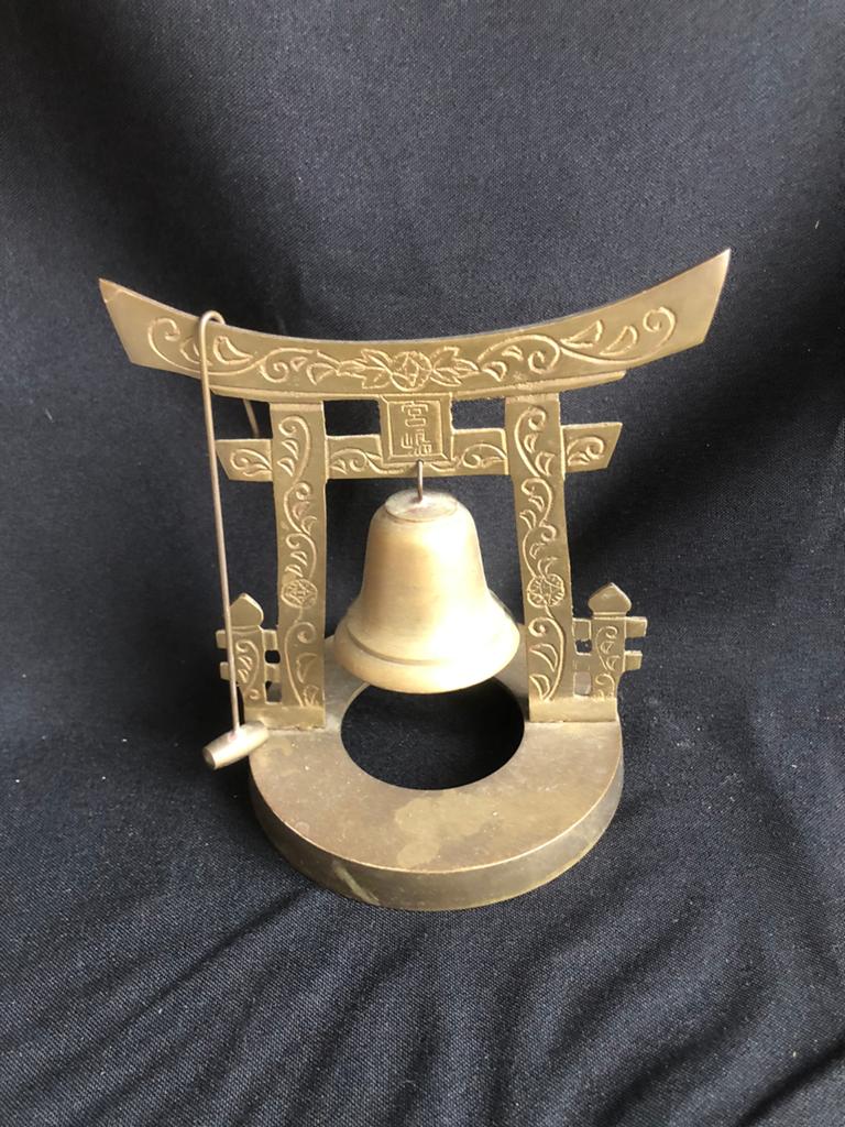 Vintage Brass Tempel bel 14x13cm messing, Antiek en Kunst, Ophalen of Verzenden