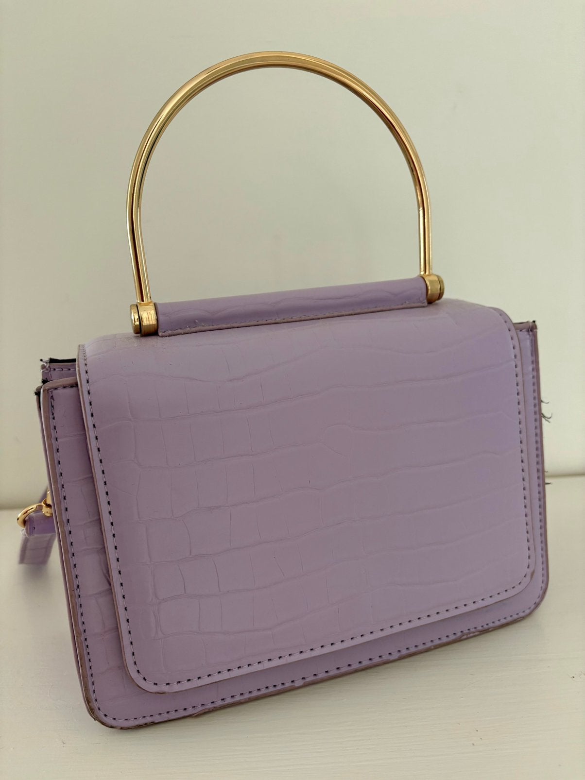 Tas Lila Goud Primark Tas Handtas Clutch Schoudertas, Sieraden, Tassen en Uiterlijk, Ophalen of Verzenden, Zo goed als nieuw, Paars