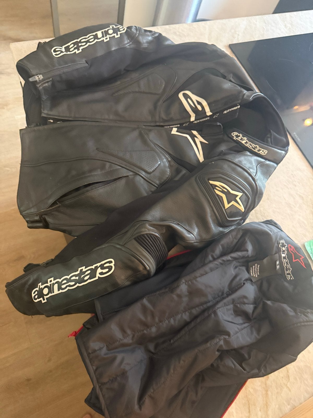 Alpinestars Leren Motorjas - Zwart, Maat EU 50, Motoren, Ophalen of Verzenden, Tweedehands, Heren, Jas | leer