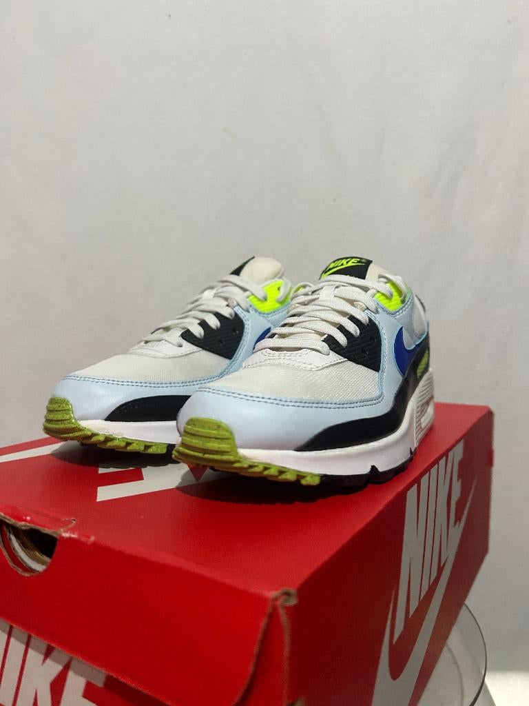 NIEUW! Maat 40 - Nike Air Max 90 White Blue Tint Volt, Kleding | Dames, Schoenen, Verzenden, Wit, Nike, Nieuw