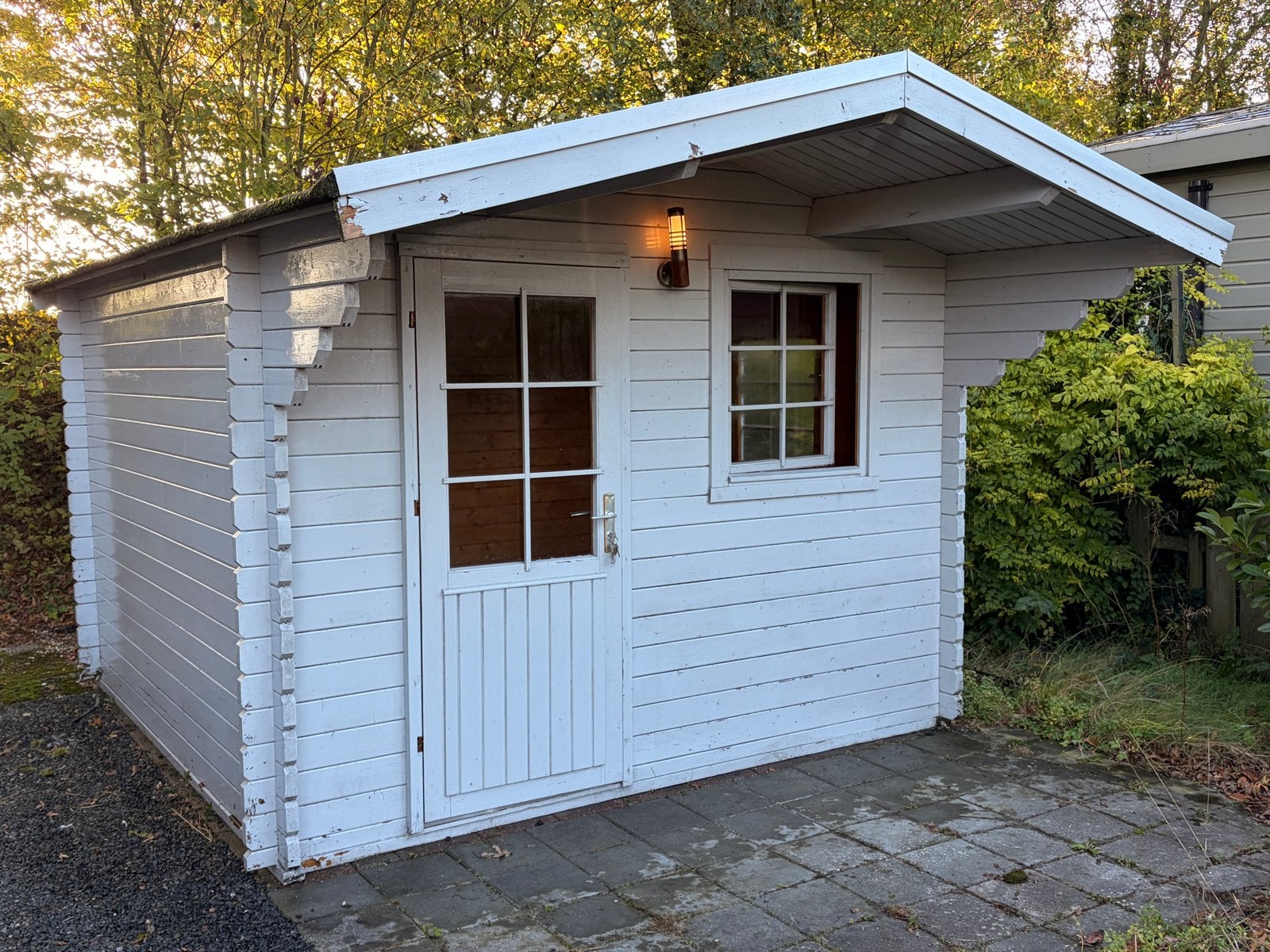 Houten Tuinhuis met Overkapping en Ramen die open kunnen, Ophalen, 250 tot 500 cm, Met overkapping, Hout