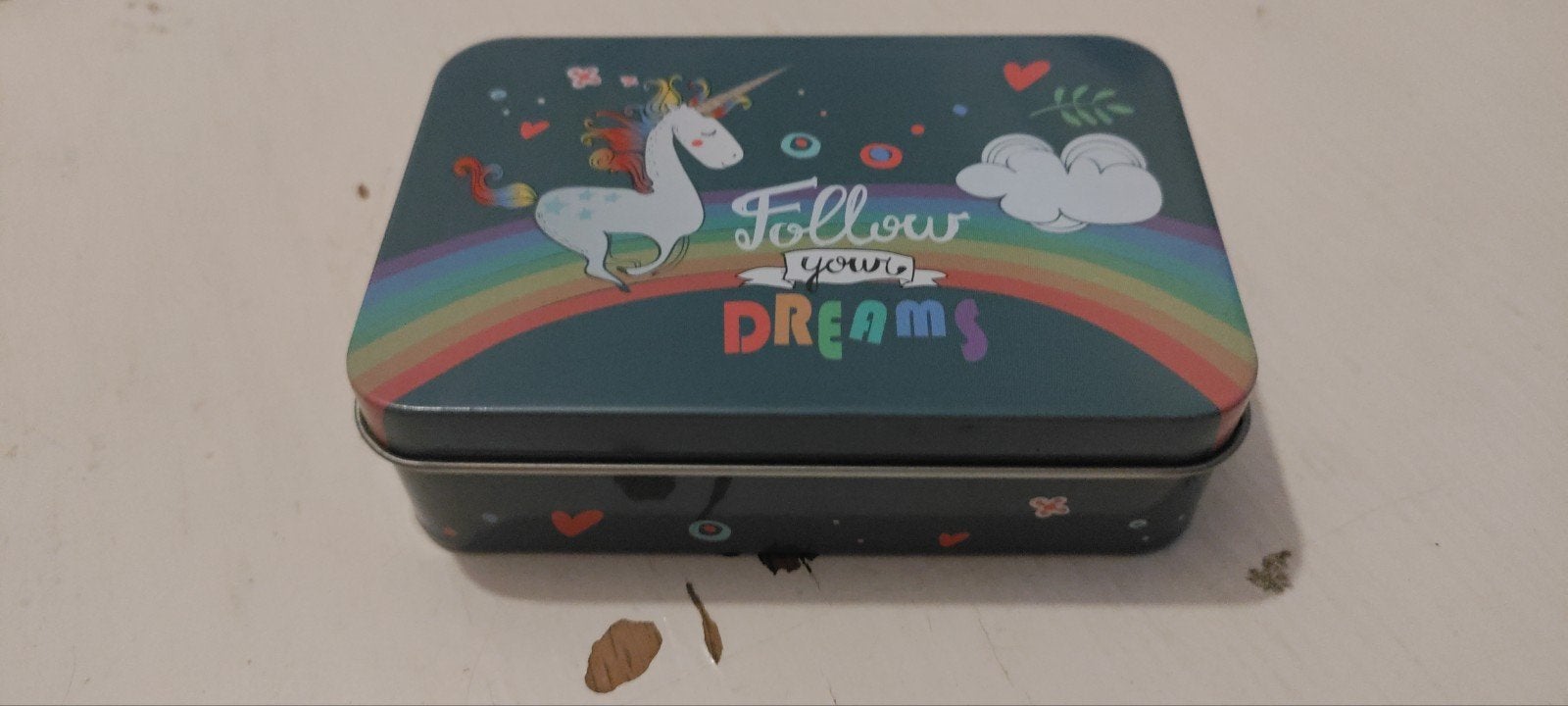 Eenhoorn blikken doosje 'Follow Your Dreams', Ophalen of Verzenden