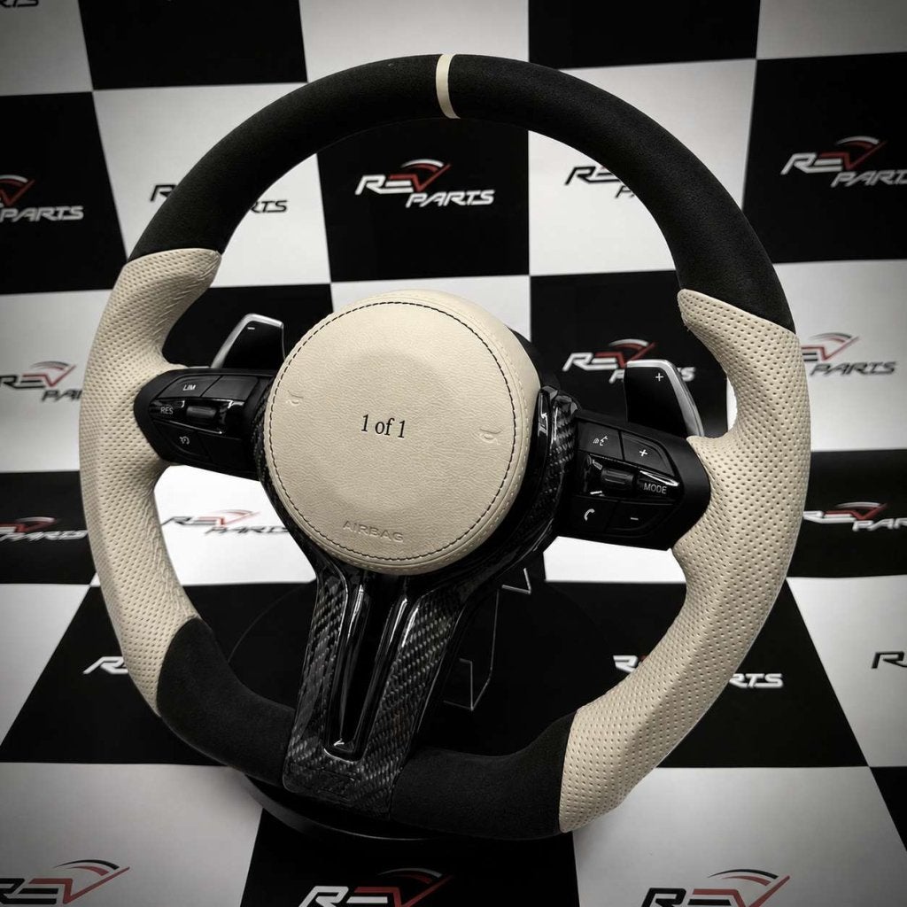 Custom crème alcantara carbon stuur voor BMW F en E modellen, Ophalen of Verzenden, RevParts, Info@revparts.nl, .