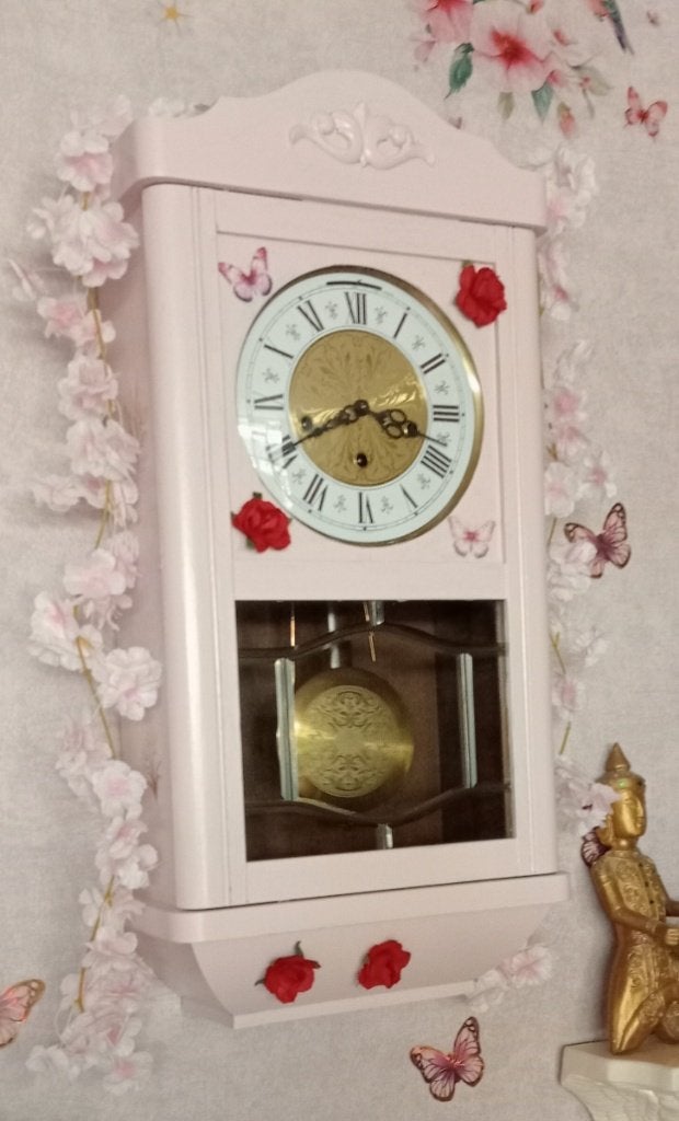 Te koop houten regulateur pendule wandklok, Ophalen, Wandklok, Met slagwerk, Zo goed als nieuw