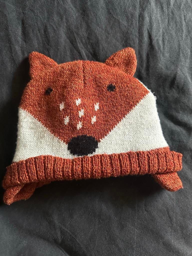 HEMA baby mutsje vos 4-9maanden, Ophalen of Verzenden, Zo goed als nieuw, Wit