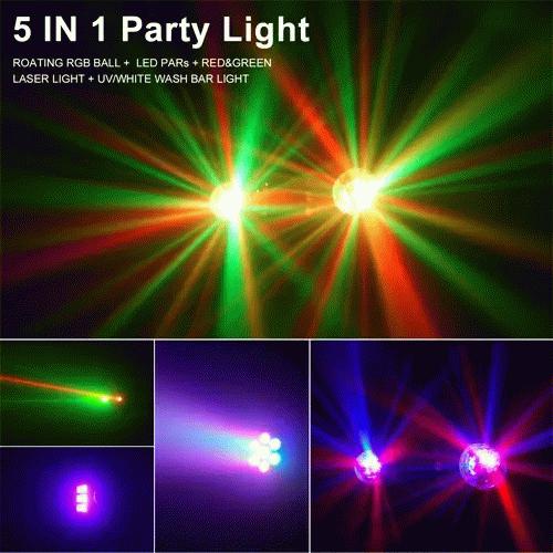 DJLicht mini 5 in 1 disco show met UV, Geluidgestuurd, ., Nieuw, Ophalen of Verzenden