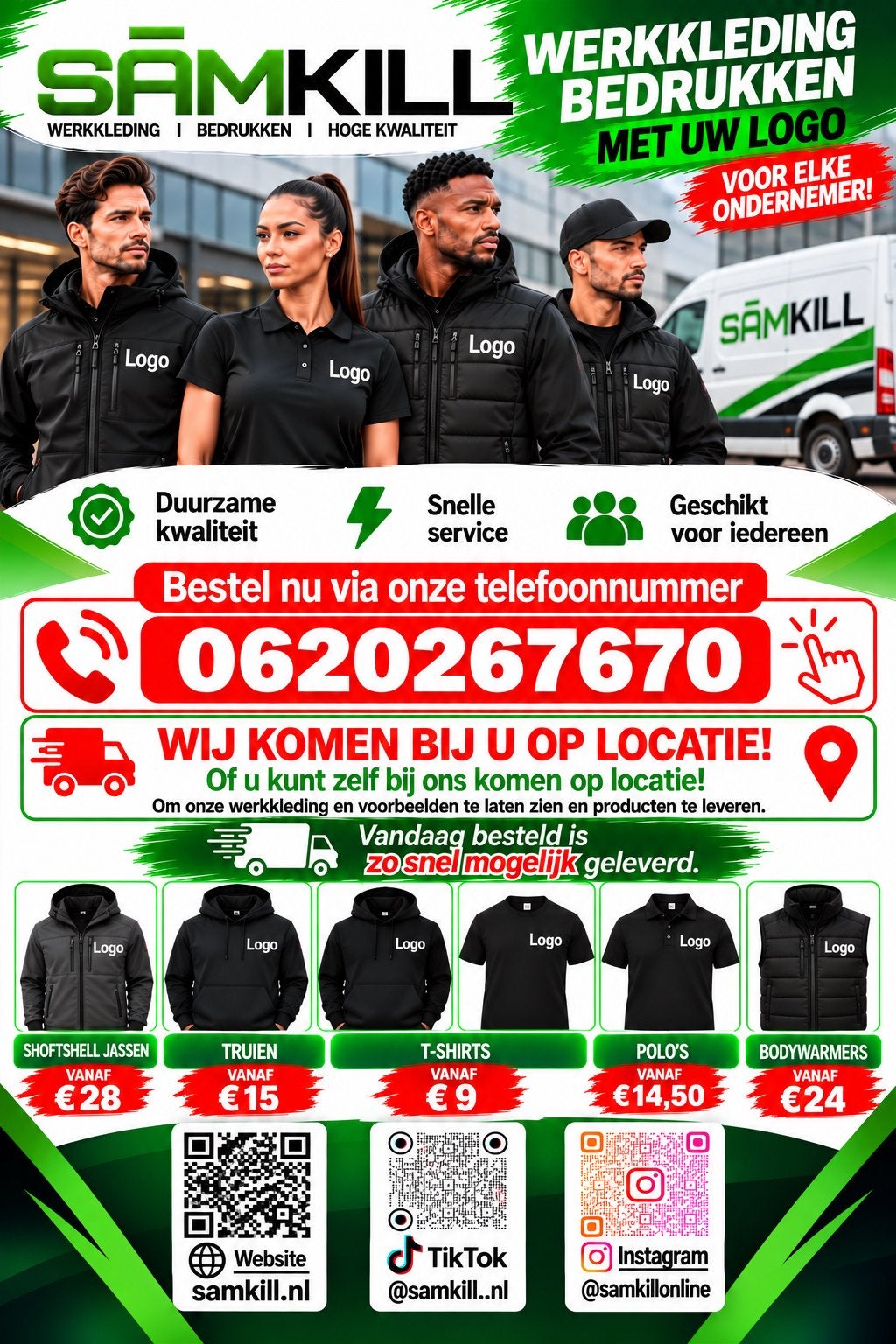 Bedrijfskleding met werklogo! Actie!!, Ophalen of Verzenden