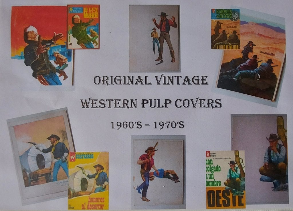 diverse western pulp roman originele cover paintings, Ophalen of Verzenden