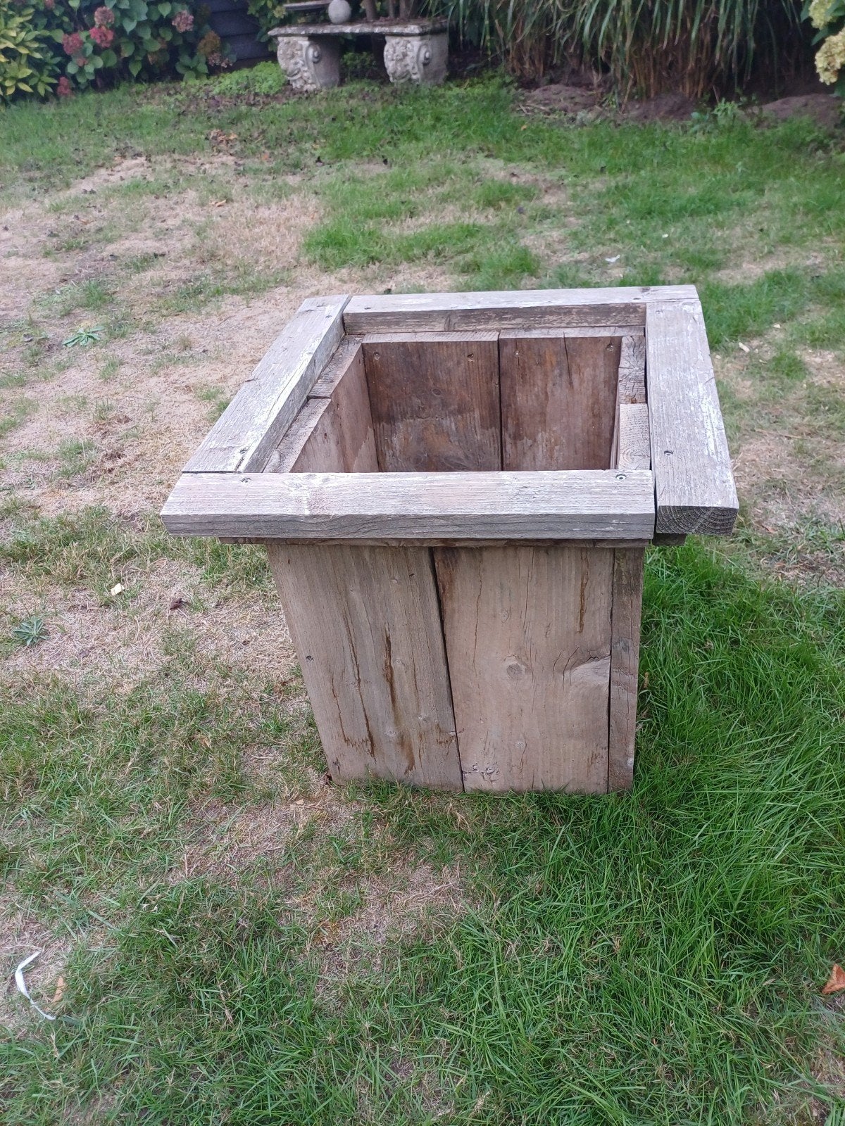 Houten bloembak voor tuin of balkon, Ophalen, Gebruikt, Minder dan 60 cm, Vierkant