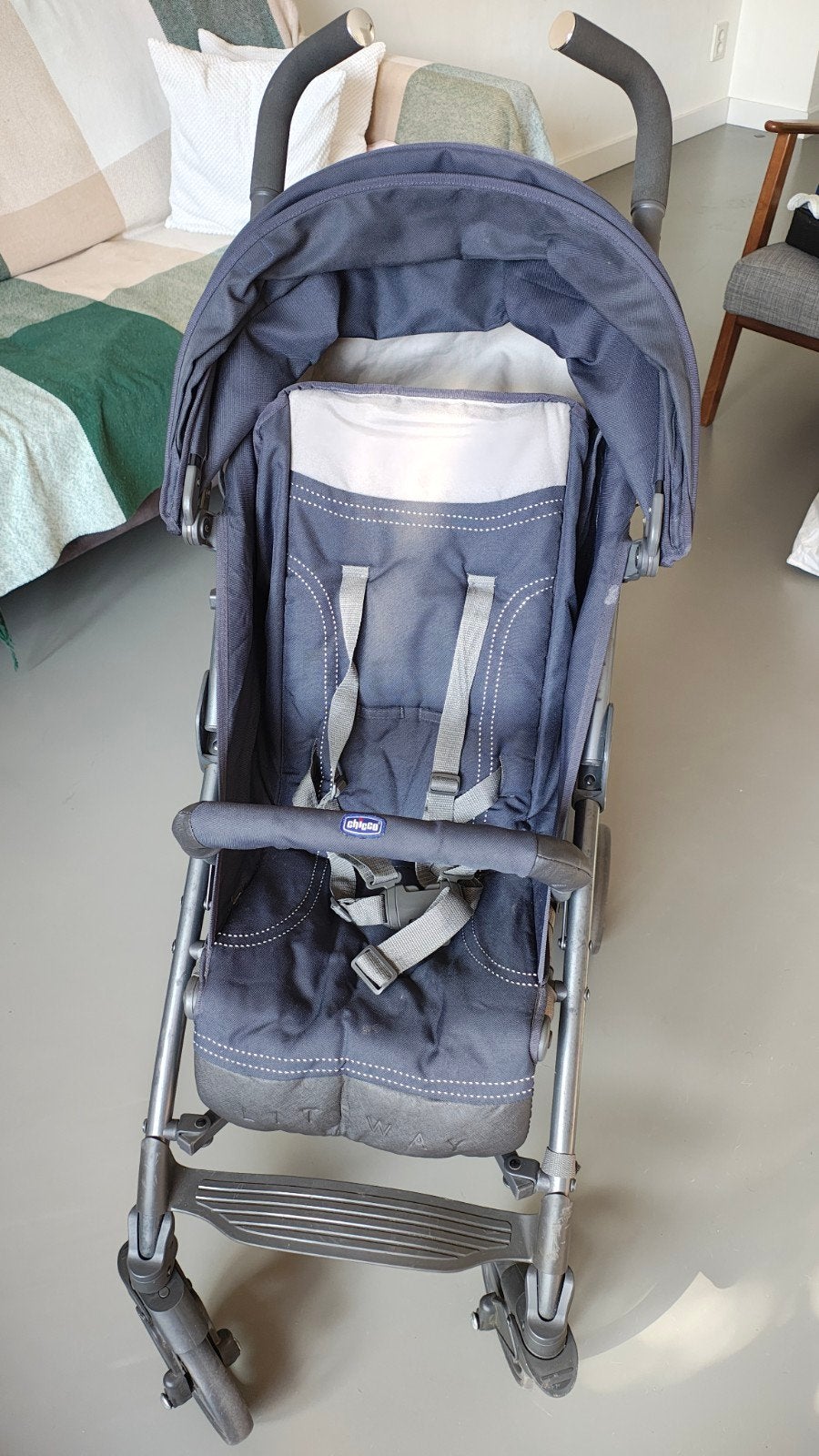 Chicco Liteway 3 buggy met voetenzak en zonnekap, Kinderen en Baby's, Ophalen, Gebruikt, Verstelbare rugleuning