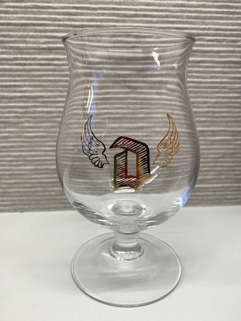 Duvel glas Golden Wings Duvel gouden vleugels, Verzamelen, Biermerken, Ophalen of Verzenden, Zo goed als nieuw, Glas of Glazen