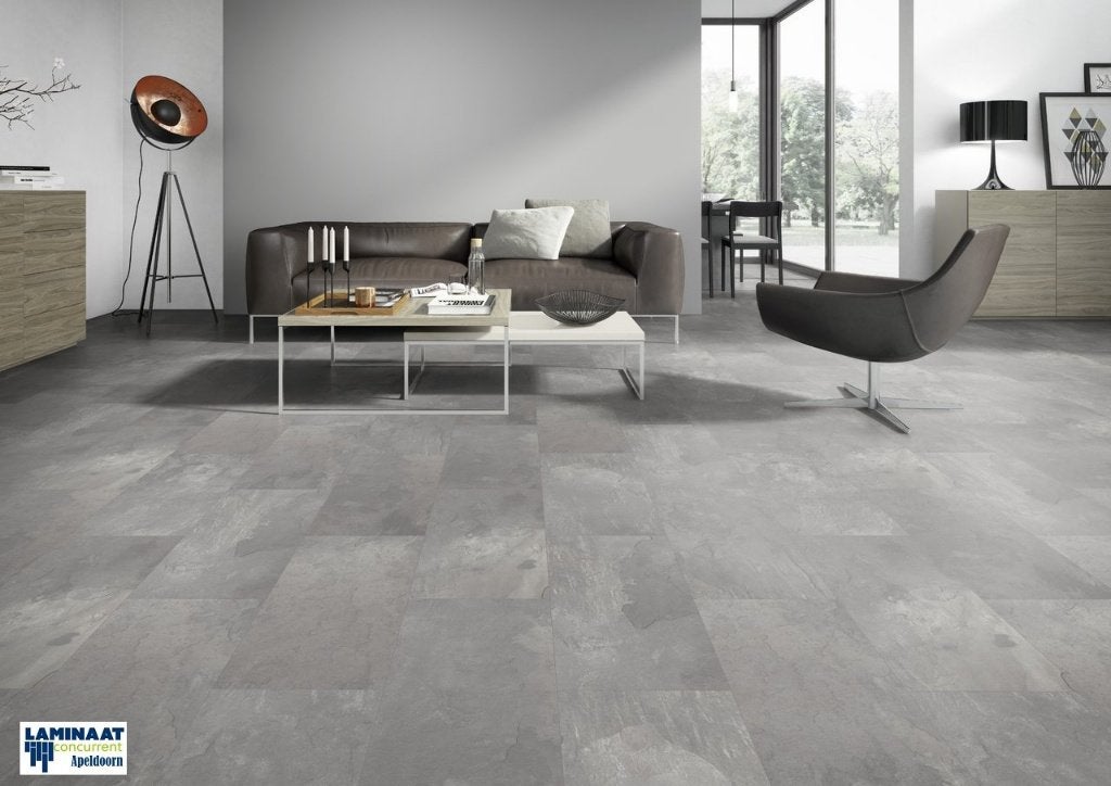 Waterbestendig Visio Grande Tegel Laminaat Slate Clay Grey, 75 m² of meer, Tegel laminaat vloer waterbestendig Leisteen grijs