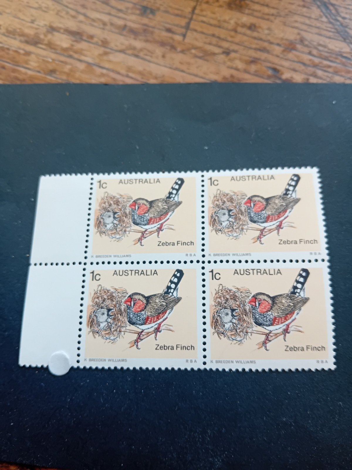 Australische postzegels 1c Zebravink 1978-1979 (4 stuks), Ophalen of Verzenden