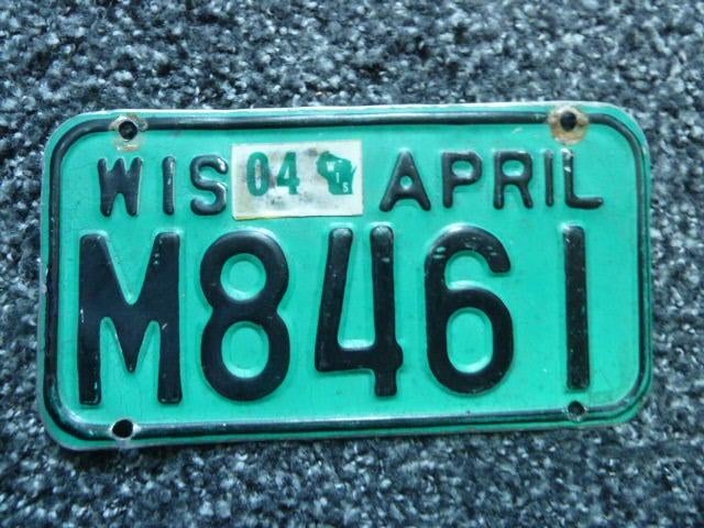 Motor licenseplate motor kentekenplaat Wisconsin Groen USA, Verzenden, Gebruikt, Auto's
