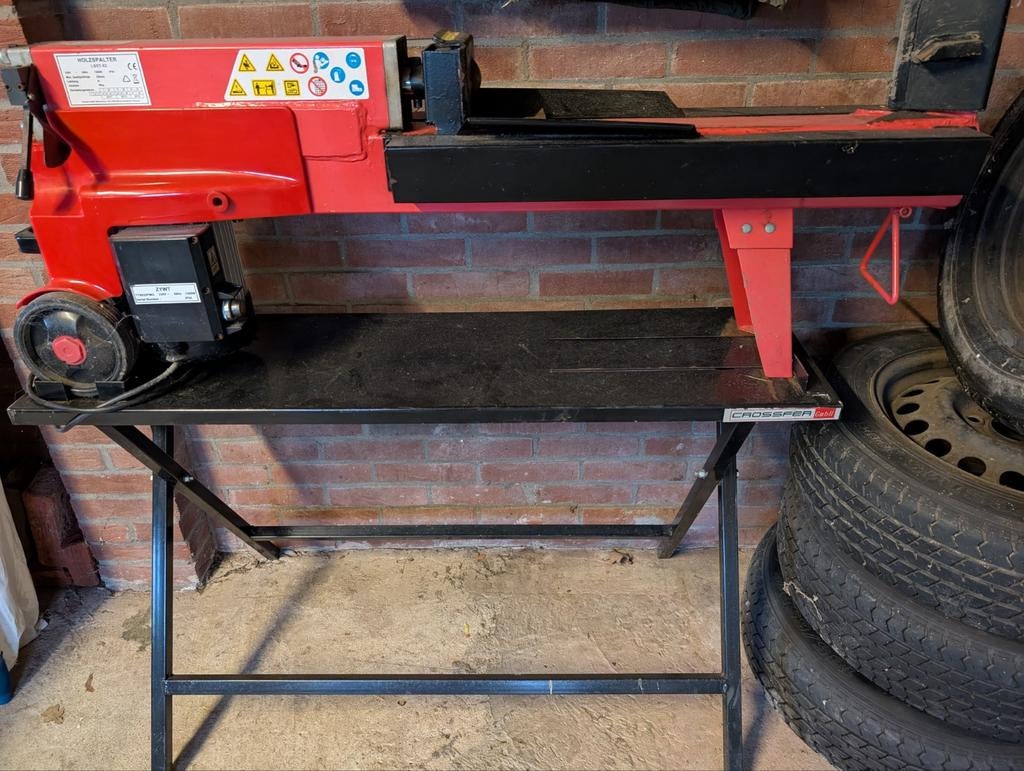 Houtklover Crossfer LS5T-52 - 5 ton, 1500W, Tuin en Terras, Kloofmachines, Ophalen, Gebruikt, Liggend, Crossfer