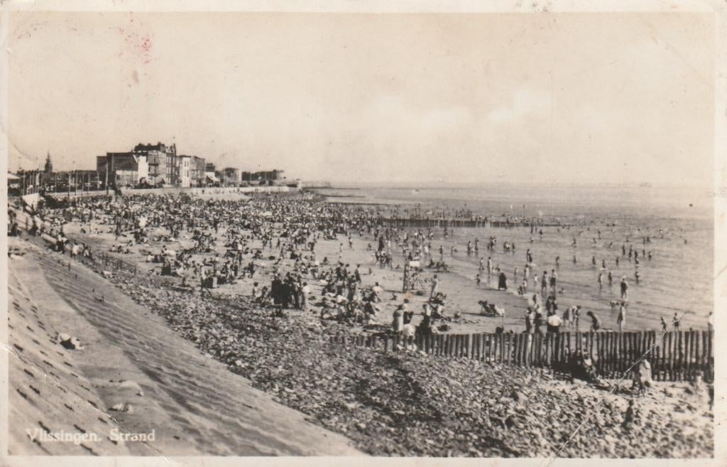 VLISSINGEN Strand 1951, Verzamelen, Verzenden, 1940 tot 1960, Gelopen, Zeeland