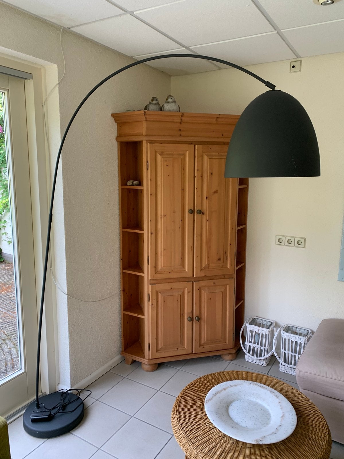 Booglamp mat zwart, Ophalen, Zo goed als nieuw, 150 tot 200 cm