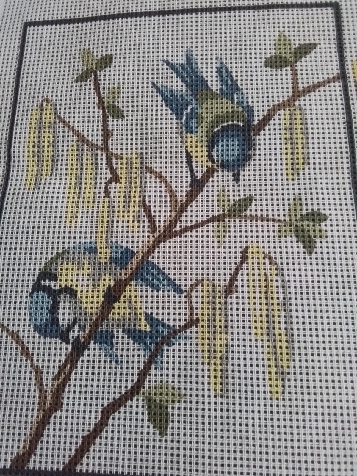 voorgedrukte stramien met 2 vogels, Hobby en Vrije tijd, Ophalen of Verzenden, Zo goed als nieuw, Handborduren, Onderdeel of Toebehoren