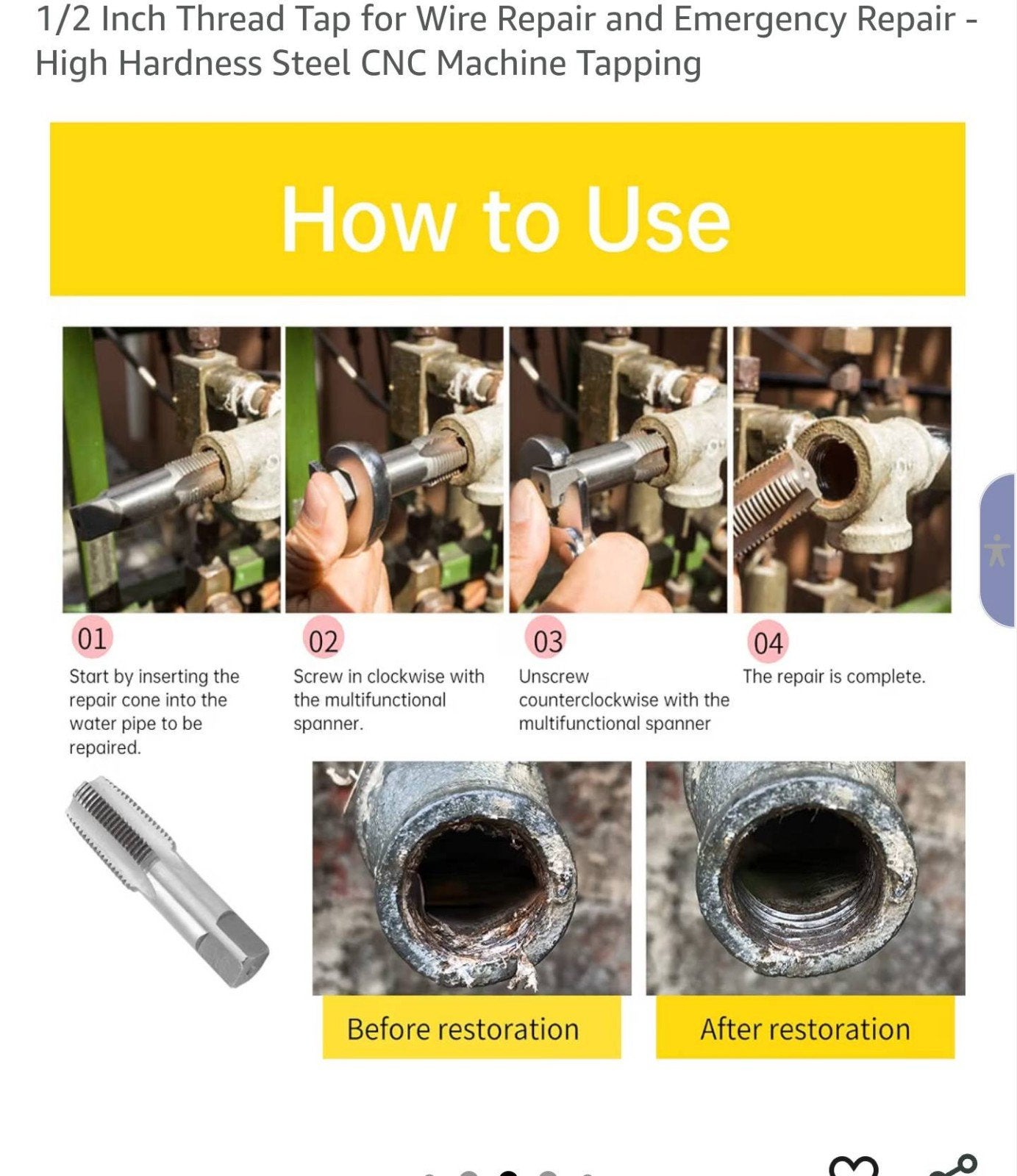 G 1/2" Schroefdraad Tap Gereedschap voor metaal, Ophalen of Verzenden, Nieuw, Snijgereedschap, Viega