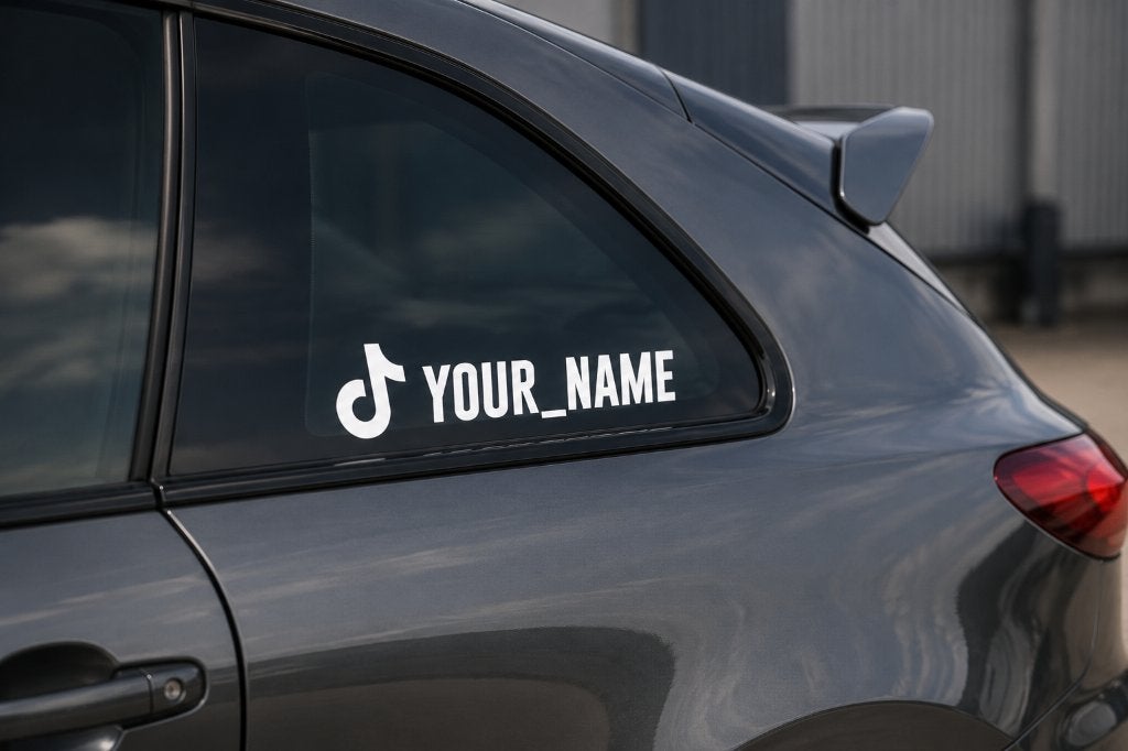 TikTok Naam Sticker Auto | Gepersonaliseerd | Set van 2, Ophalen of Verzenden