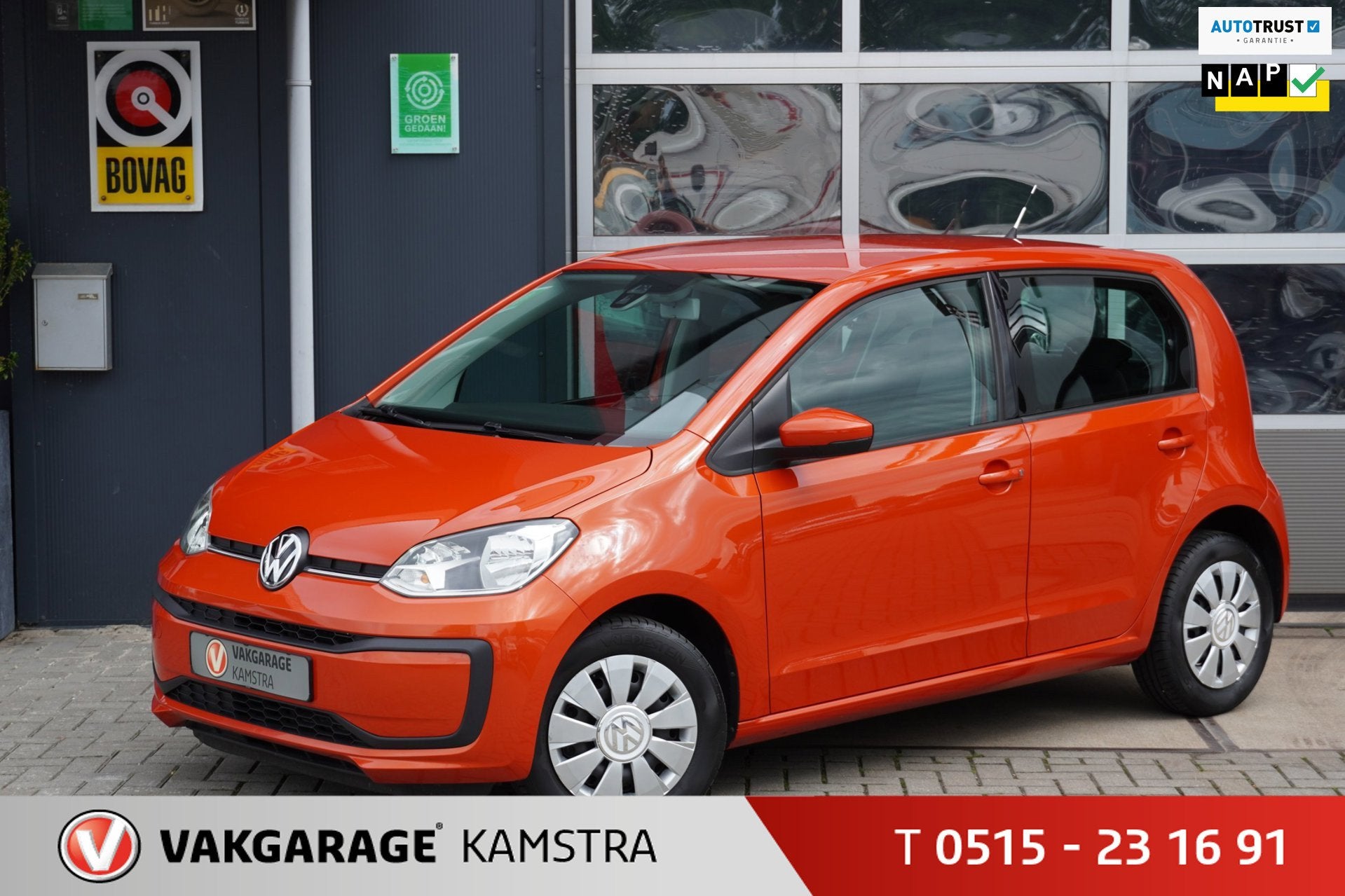 Volkswagen Up! 1.0 BMT move up! NAP 5-deurs Airco/Zuinig, Voorwielaandrijving, Stof, Gebruikt, Overige kleuren