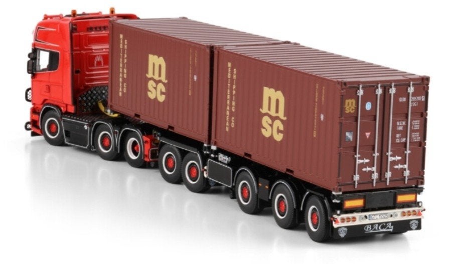 WSI SCANIA R6 TOPLINE + COMBI TRAILER + CONTAINERS - BACA, Wsi, ., Nieuw, Ophalen of Verzenden