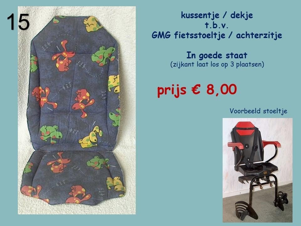 dekje / kussentje / inlay voor GMG fietsstoeltje achter, Fietsen en Brommers, Fietsaccessoires | Fietsstoeltjes, Ophalen, Gebruikt