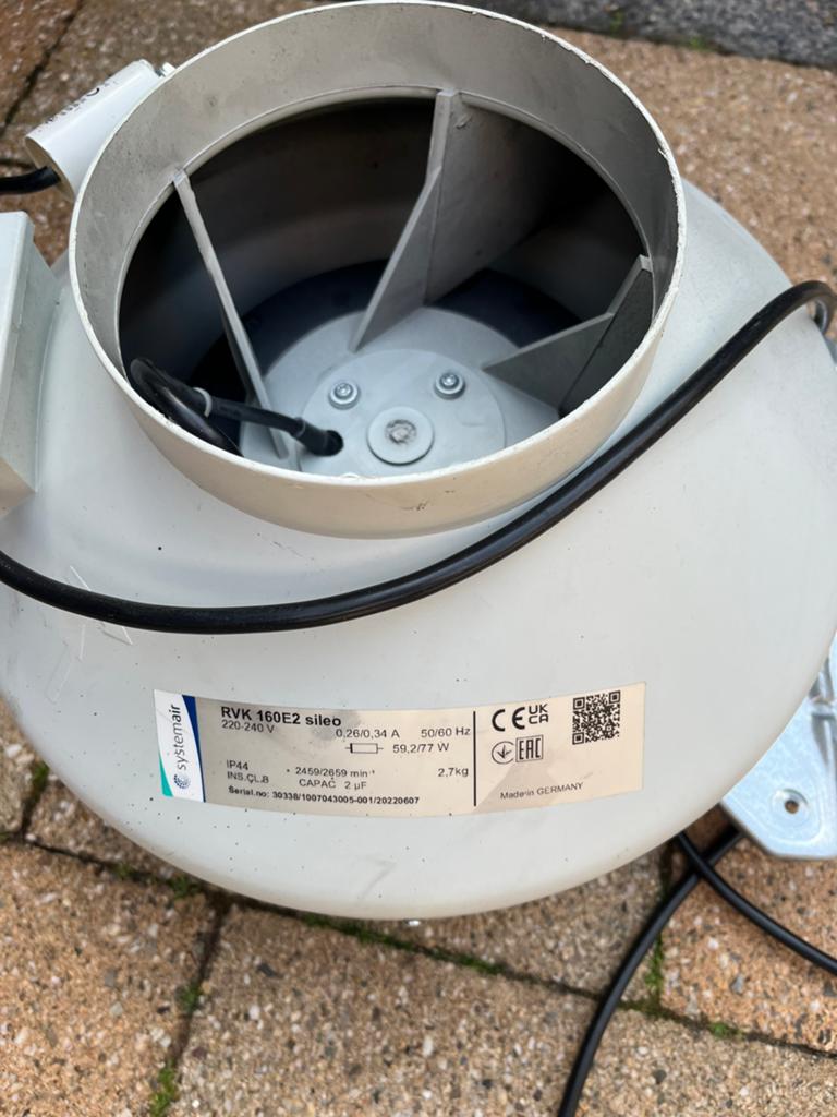 Systeemair RVK 160E2 Sileo kanaalventilator, Ophalen, Gebruikt, Ventilator en Afzuiger
