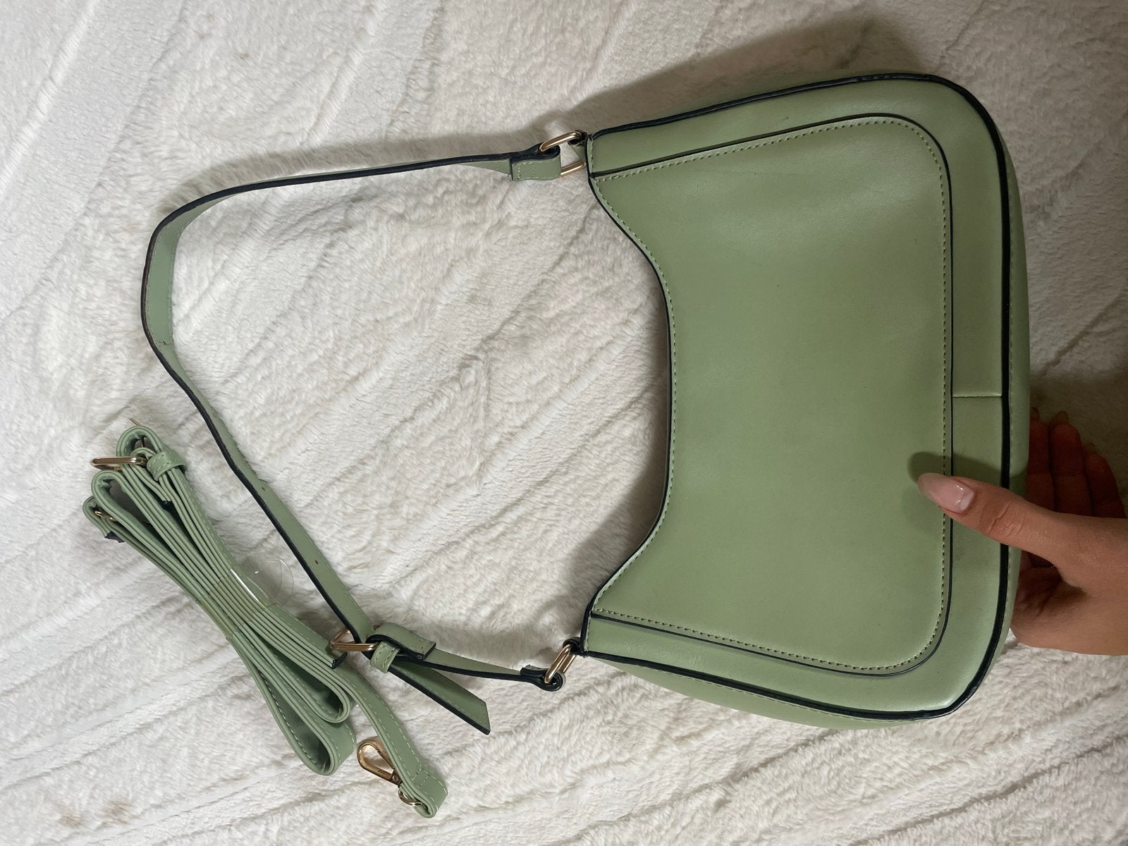 Stijlvolle mintgroene schoudertas, Ophalen of Verzenden, Zo goed als nieuw, Groen, Schoudertasje