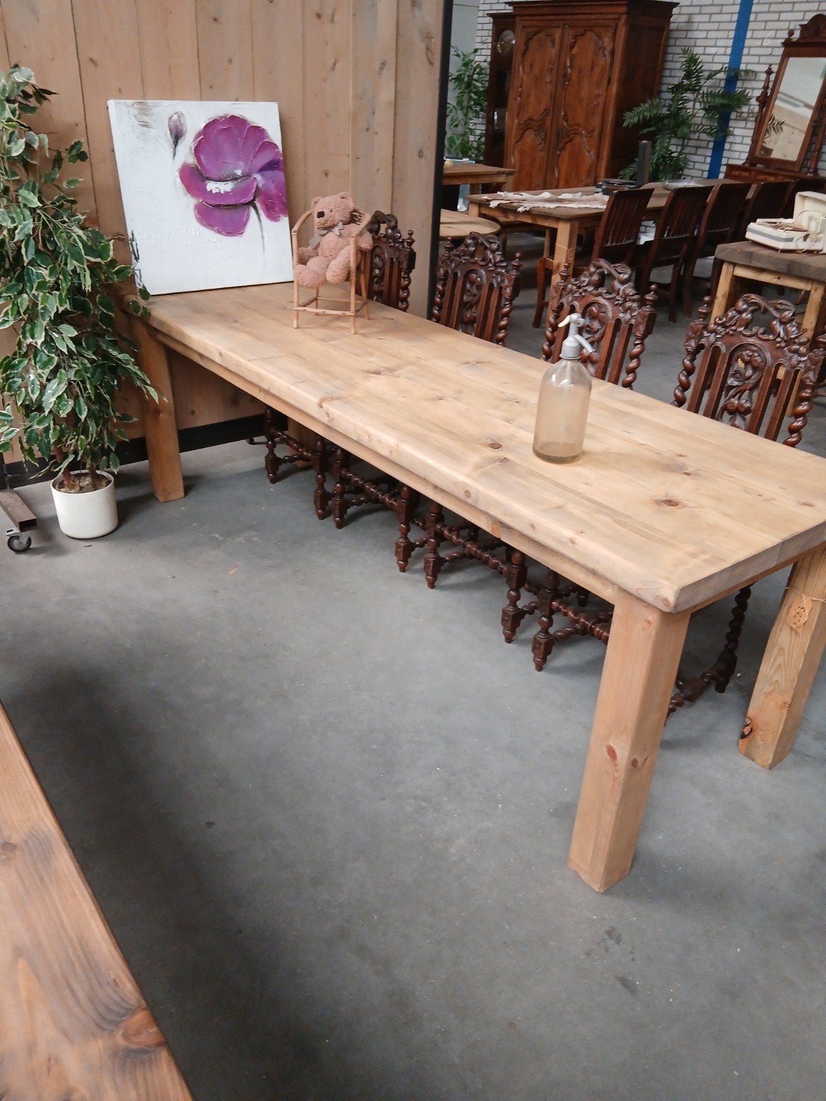Franse tafel 240 cm bij 75 cm hoog 78 cm  onder de rand 67 c, Ophalen of Verzenden