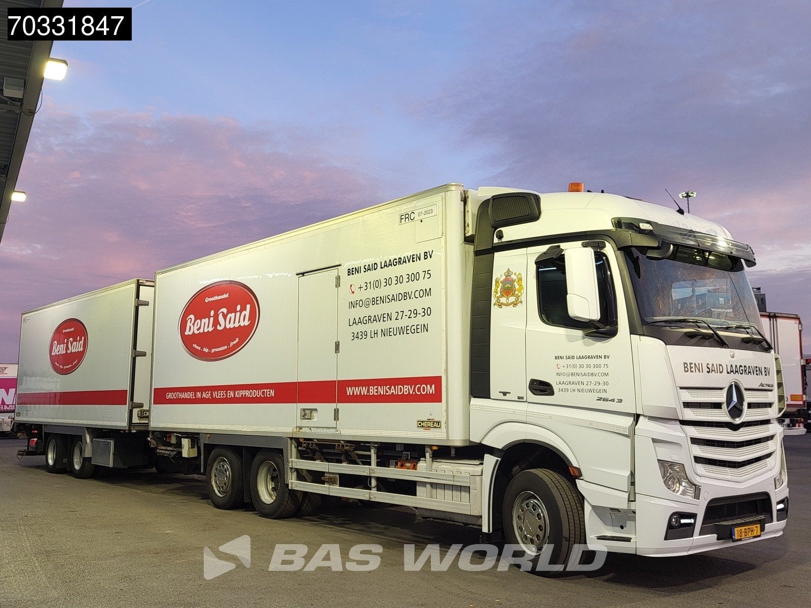 Mercedes Actros 2643 6X2 NL-Combi Frigoblock FB-FIL2 2tons L, Auto's, Automaat, Euro 6, Wit, Mercedes-Benz