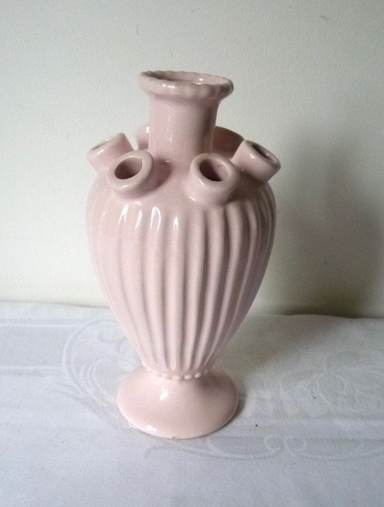 tulpenvaas, Huis en Inrichting, Woonaccessoires | Vazen, Ophalen of Verzenden, Gebruikt, Roze, 20 cm