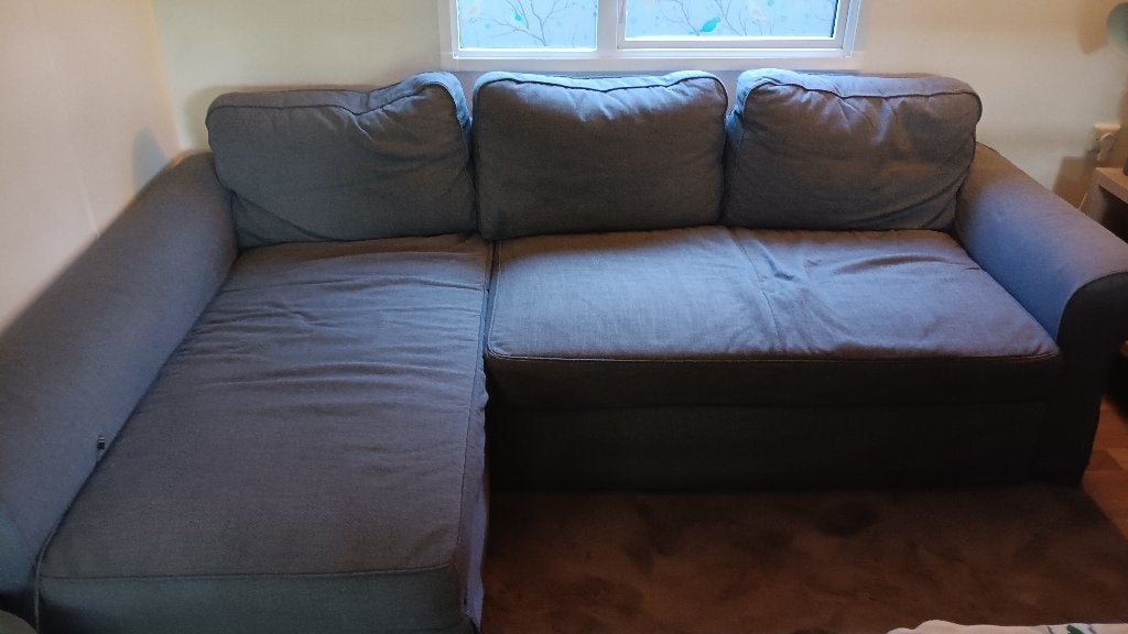 Ikea Backabro slaapbank met chaise longue, Ophalen, 250 tot 300 cm, Gebruikt, Driepersoons