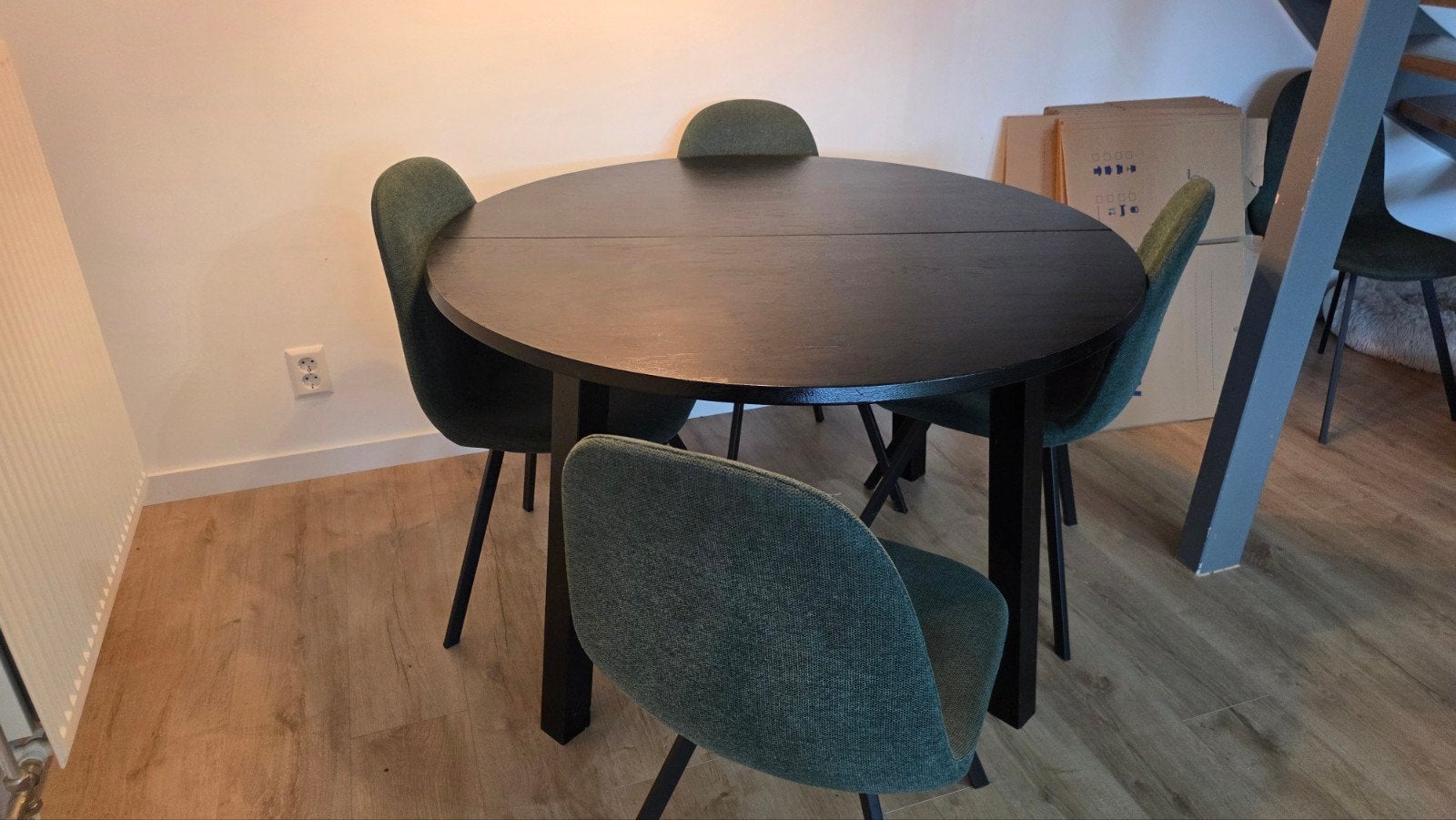 zwarte ronde eettafel, Huis en Inrichting, Ophalen, Rond, 100 tot 150 cm