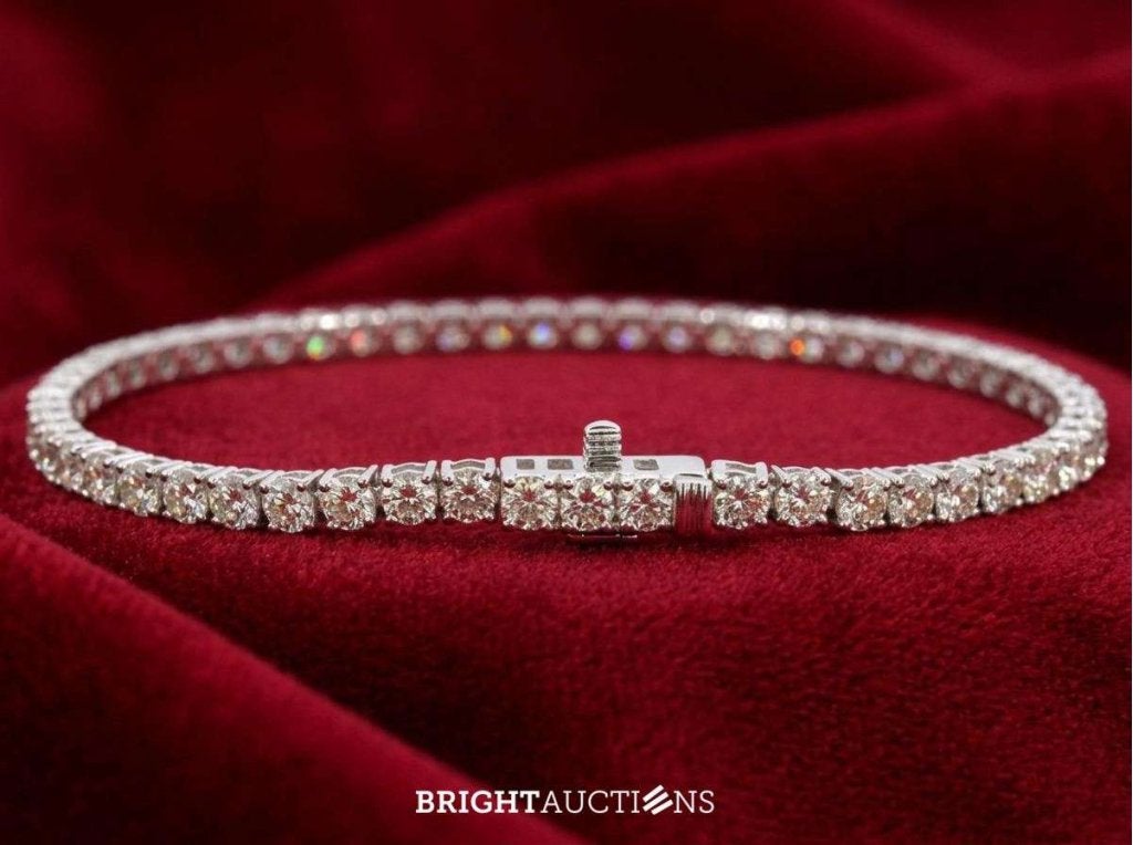 Witgouden tennisarmband met natuurlijke diamanten, Diamanten, Wit, Niet ingevuld, Nieuw