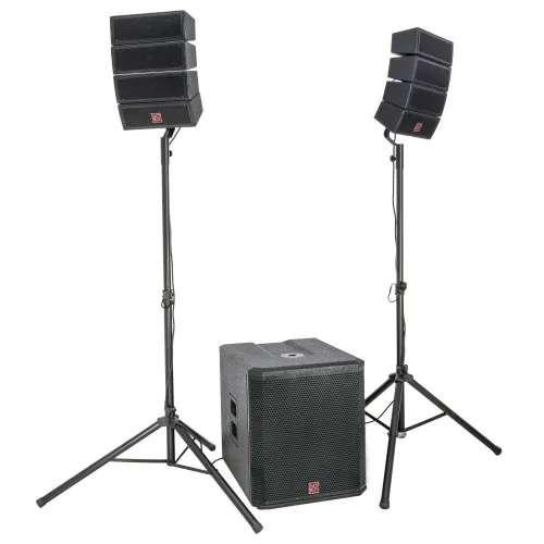Professionele PA-set met subwoofer en line array speakers, Gebruikt, Complete surroundset, 120 watt of meer, Ophalen