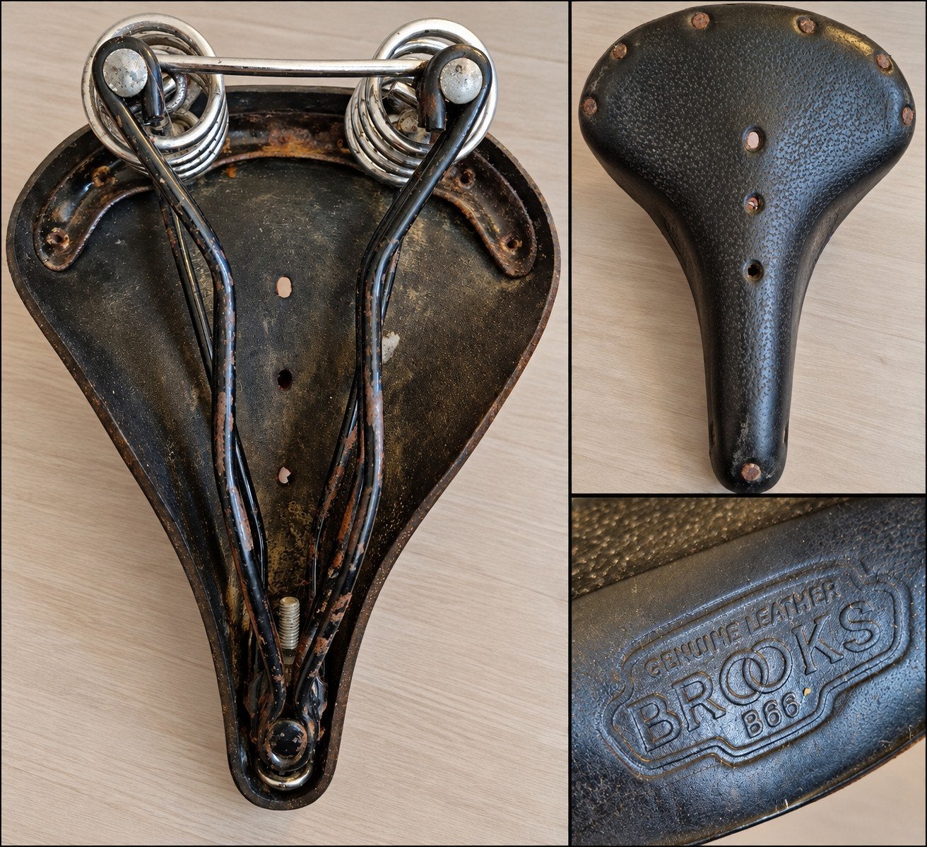 Brooks B66 vintage leren fietszadel – origineel, Ophalen of Verzenden