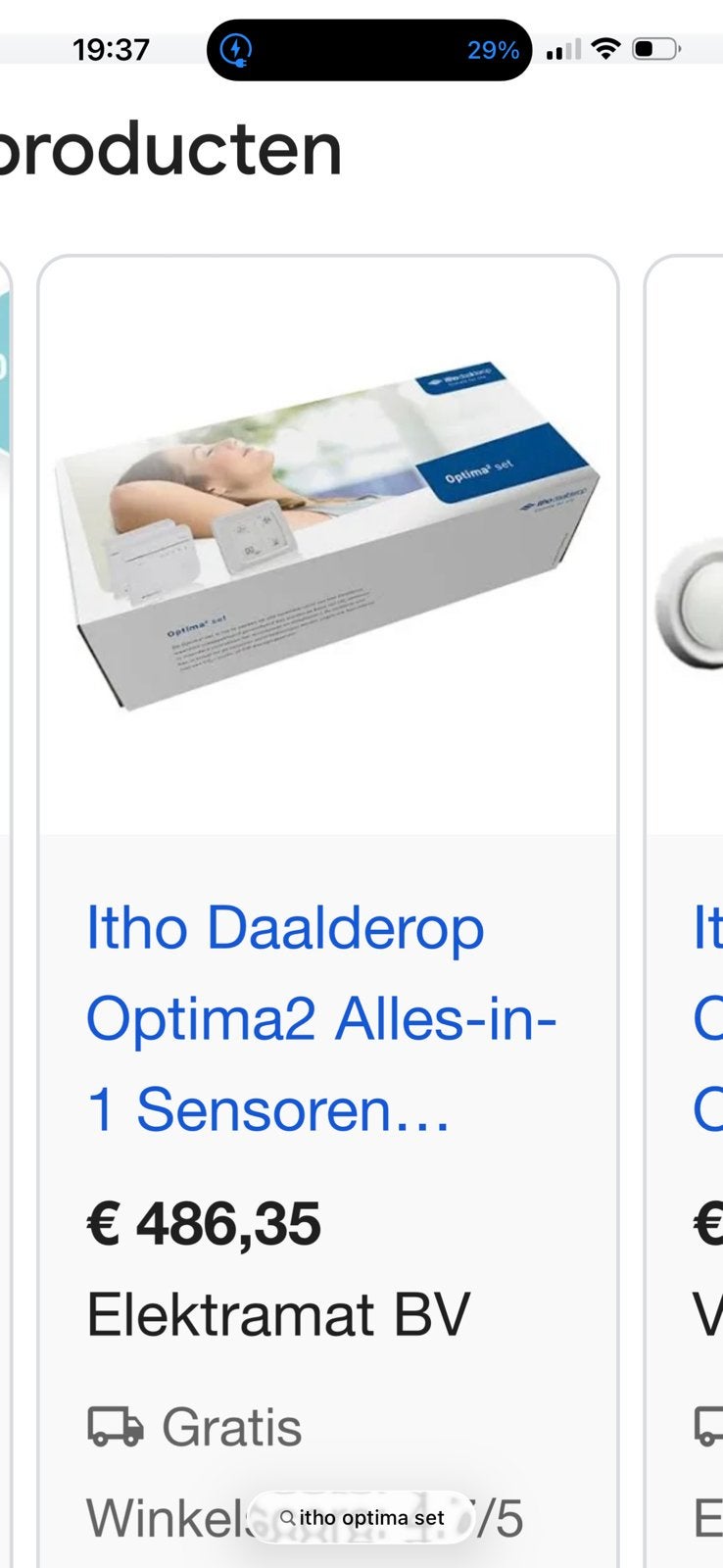 Itho optima set nieuwprijs €485,-, Doe-het-zelf en Verbouw, Ventilatie en Afzuiging, Nieuw, Afzuiger, Ophalen of Verzenden