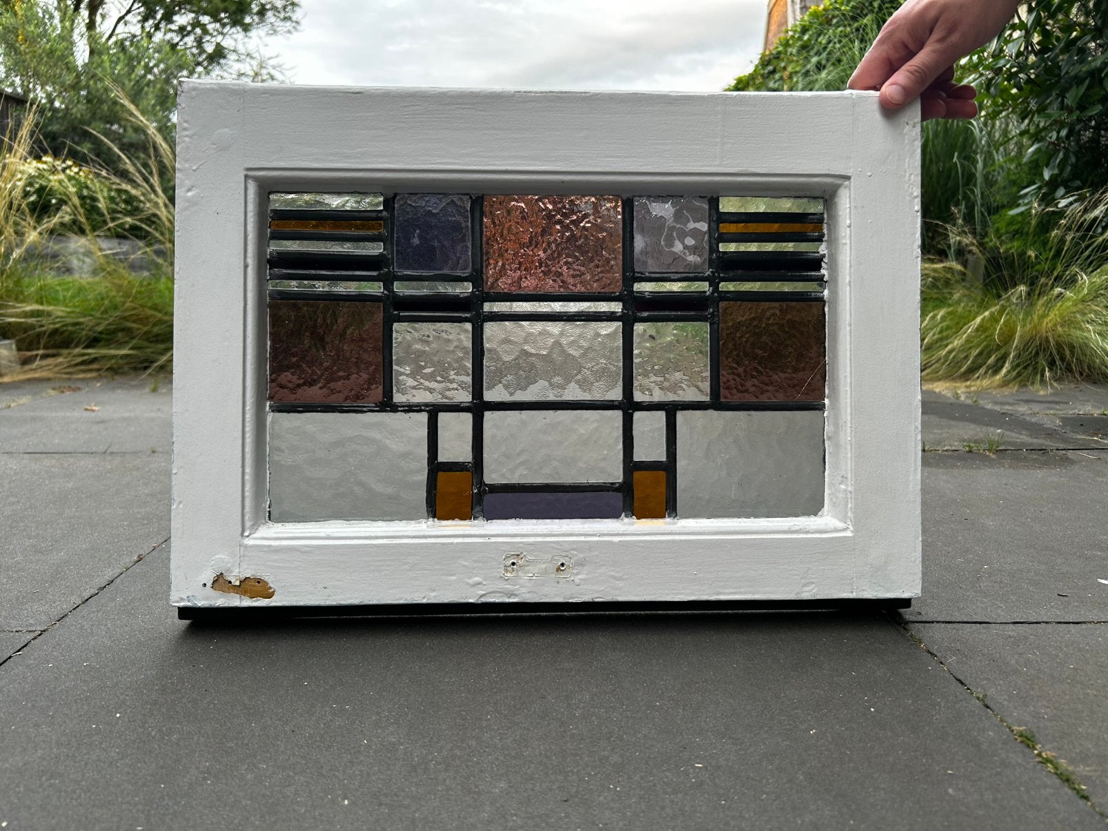 9 glas in lood ramen, Doe-het-zelf en Verbouw, Glas en Ramen, Ophalen, Gevelraam of Ruit, Gebruikt, Minder dan 80 cm