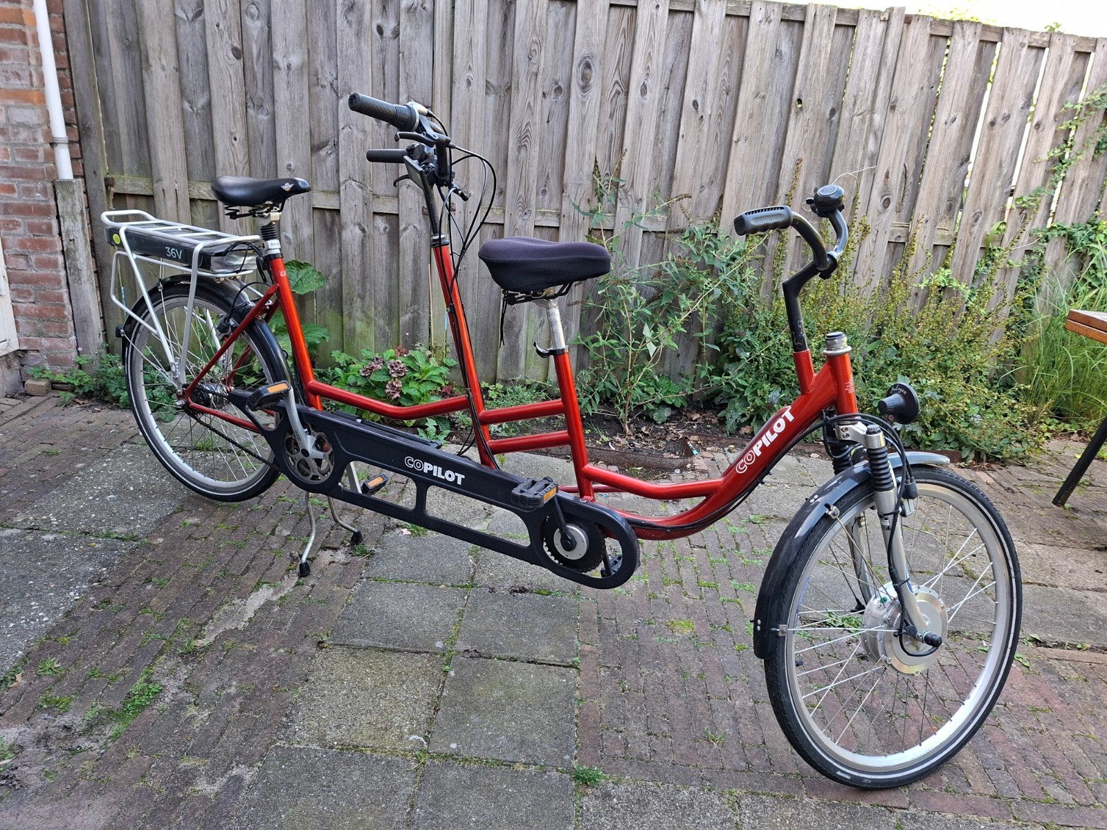 CoPilot Elektrische Tandemfiets - Rood, Minder dan 10 versnellingen, Gebruikt, Schijfrem, Ophalen
