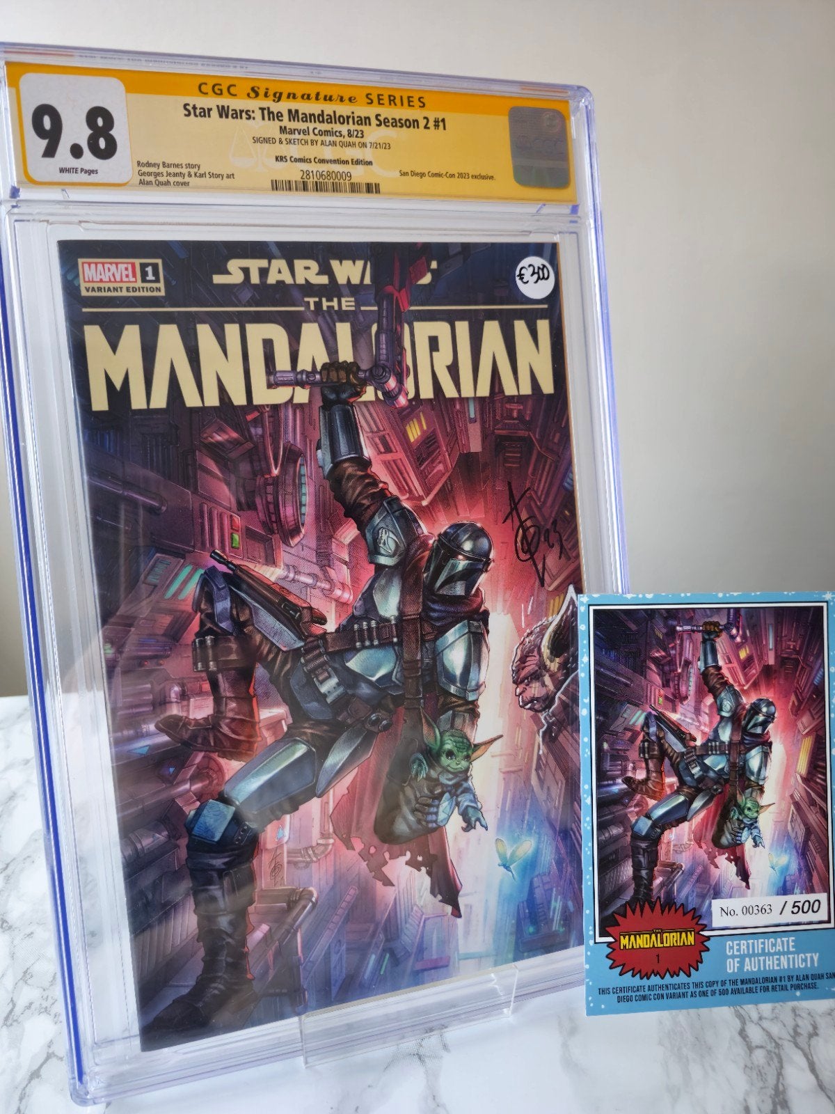 The Mandalorian #1 Variant signed and remarked by Alan Quah, Boeken, Eén comic, Ophalen of Verzenden, Nieuw, Amerika