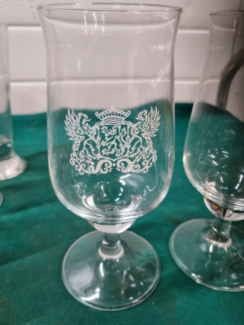 bierglazen met wapen van Vlaardingen, Ophalen of Verzenden, 'T Olde Gre-j, Info@toldegrej.nl, Endepoelstraat 20f Didam
