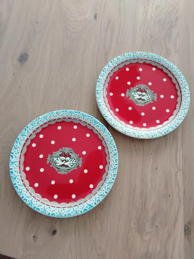 2 ontbijt bordjes van studio Koekepeer, zie foto's, Huis en Inrichting, Keuken | Servies, Ophalen, Porselein, Overige stijlen