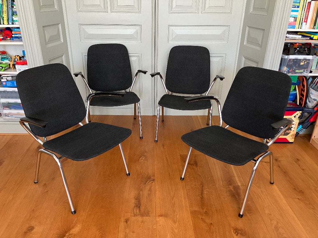 design stoelen Gispen Gebroeders de Wit d2175, Huis en Inrichting, Ophalen, Gebruikt, Zwart, Metaal