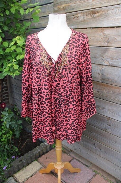 Tuniek rood/ zwart Paprika mt XXL Vaste prijs, Blouse of Tuniek, Ophalen of Verzenden, Zo goed als nieuw, Paprika