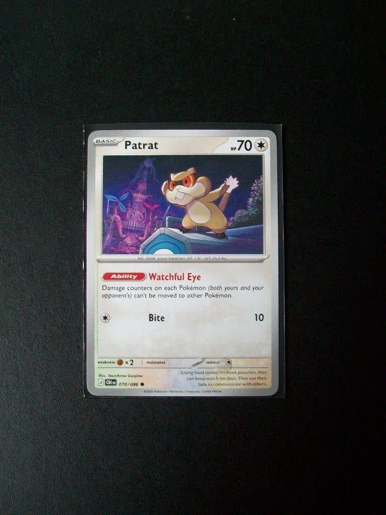 2936: Nieuwe Pokemon Kaart PATRAT HP 70 (070/086), Verzenden, Nieuw, Losse kaart, Foil